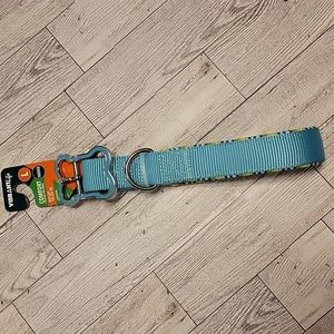 NWT Vibrant Life Comfort‎ Blue And Yellow Dog Collar Size Large